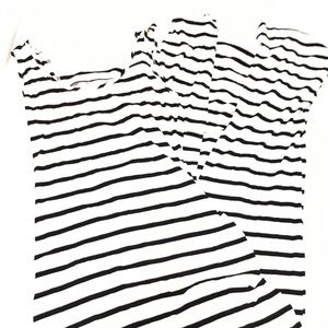 Black and white striped maxi dress.